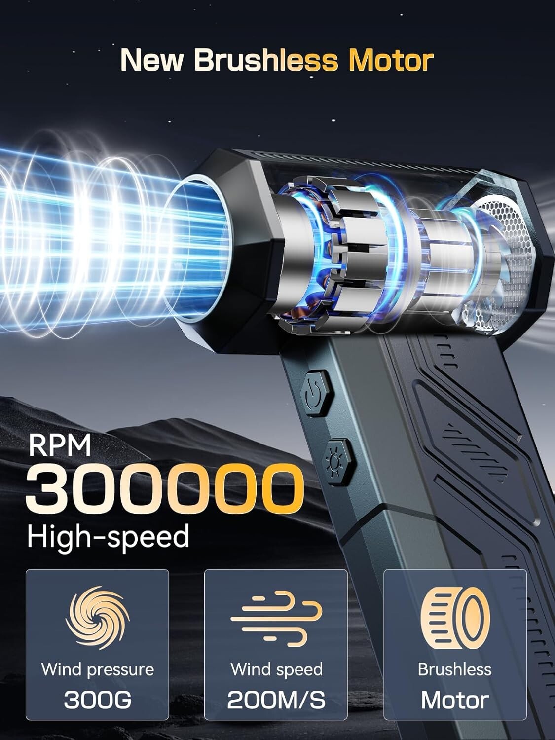 Eco-Friendly Electric Air Duster - Lightweight & Powerful Compressed Air Tool