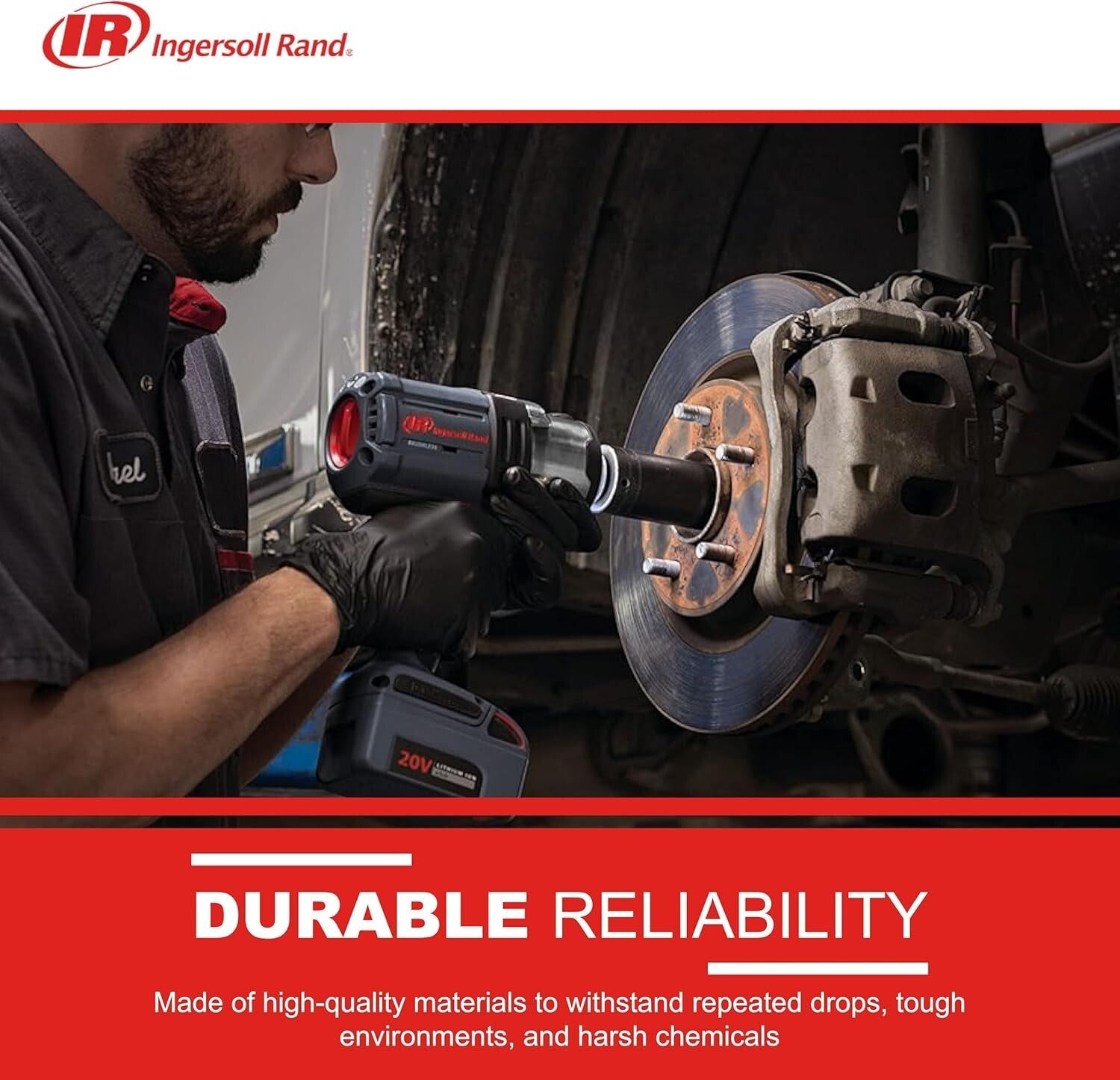 Compact 20V Impact Wrench - 1500 ft-lbs Torque, 2 Lithium Batteries & Charger