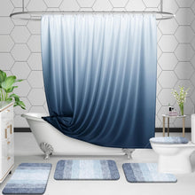 Load image into Gallery viewer, Fluffy High Pile Blue Bathroom Rug Set, Quick Dry &amp; Machine Washable - 3 Pieces