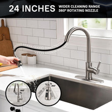 Load image into Gallery viewer, Easy Install Brushed Nickel Kitchen Faucet with 360° Pull Down Sprayer - 2 Pack