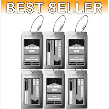 Load image into Gallery viewer, 6-Pack Durable Stainless Steel Luggage Tags - Stylish Business Card Holders