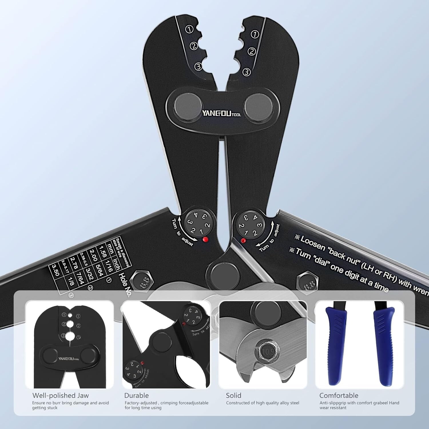 Versatile 1/8'' Wire Rope Crimping Tool Kit: Ideal for DIY & Outdoor Projects