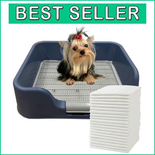 Leak-Proof Indoor Dog Potty Tray with Protective Sides - Ideal for Puppies
