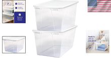 Load image into Gallery viewer, Eco-Friendly 2-Pack 56 Quart Clear Plastic Storage Bins with Snap Lock Lids
