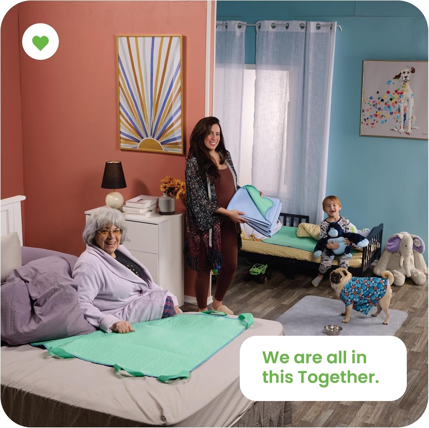 Pack of 4 Waterproof Incontinence Pads, 34" x 52" – Maximum Absorbency & Comfort