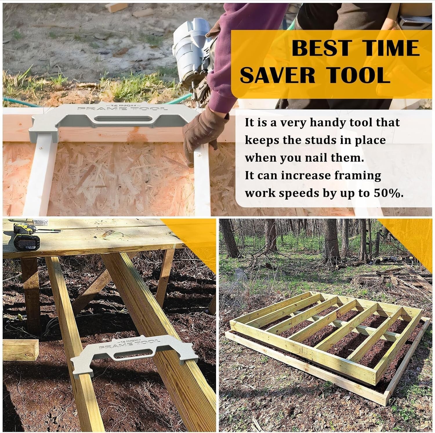 Precision Stud Spacing Tool - Professional Grade Cast Aluminum Framing Aid