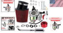 Load image into Gallery viewer, 212cc Racing Carburetor and Exhaust Pipe Kit for Enhanced Mini Bike Performance