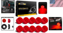 Load image into Gallery viewer, Set of 10 Waterproof 2-Inch Round Red LED Marker Lights for Trailers &amp; Trucks