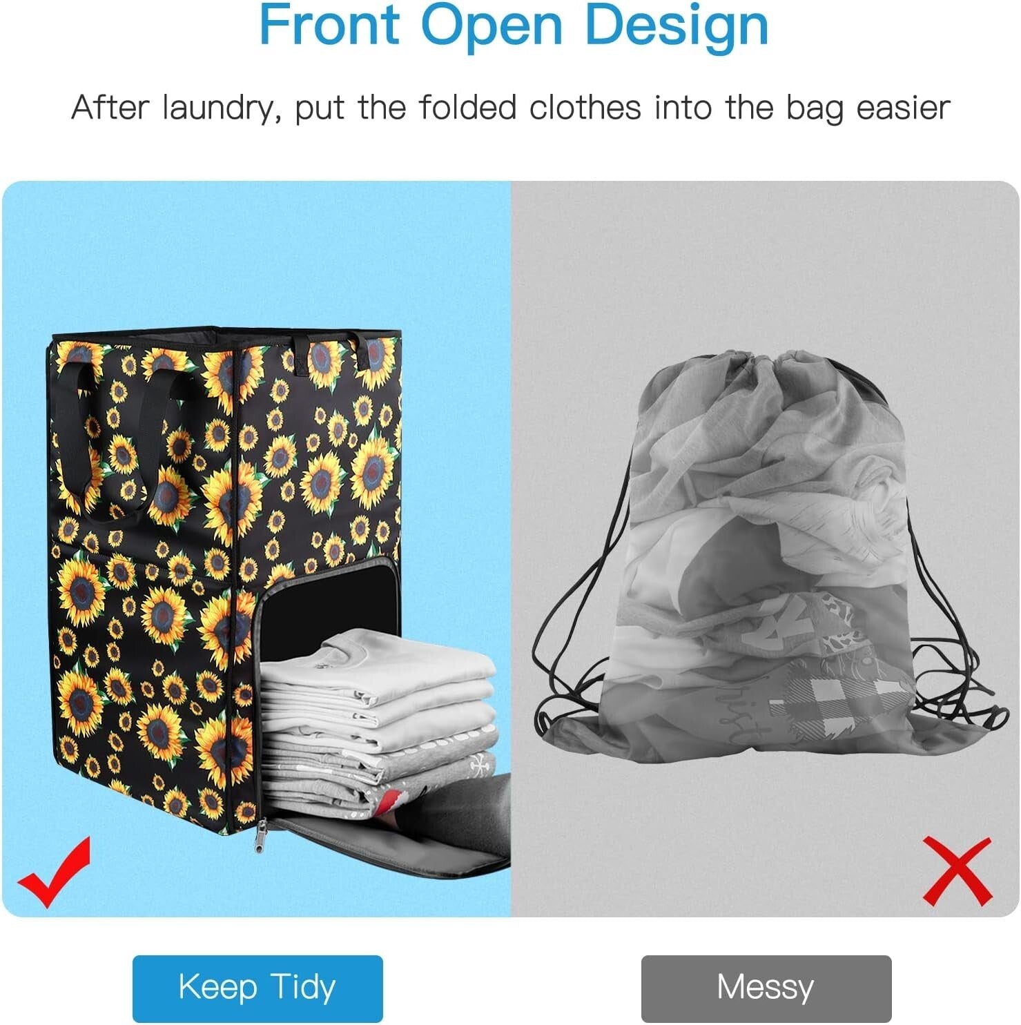 Extra Large 2-in-1 Backpack Hamper with Adjustable Straps for College Life