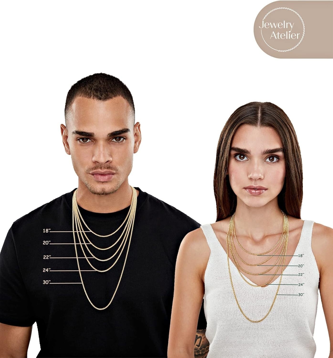 Stylish 14K Solid Yellow Gold Filled Wheat Chain Necklace – Perfect Gift