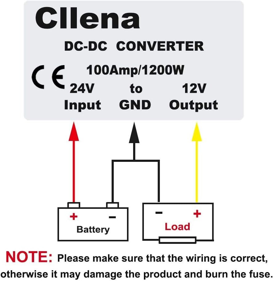 Efficient DC 24V to 12V 100A Step-Down Converter - Weatherproof Power Supply