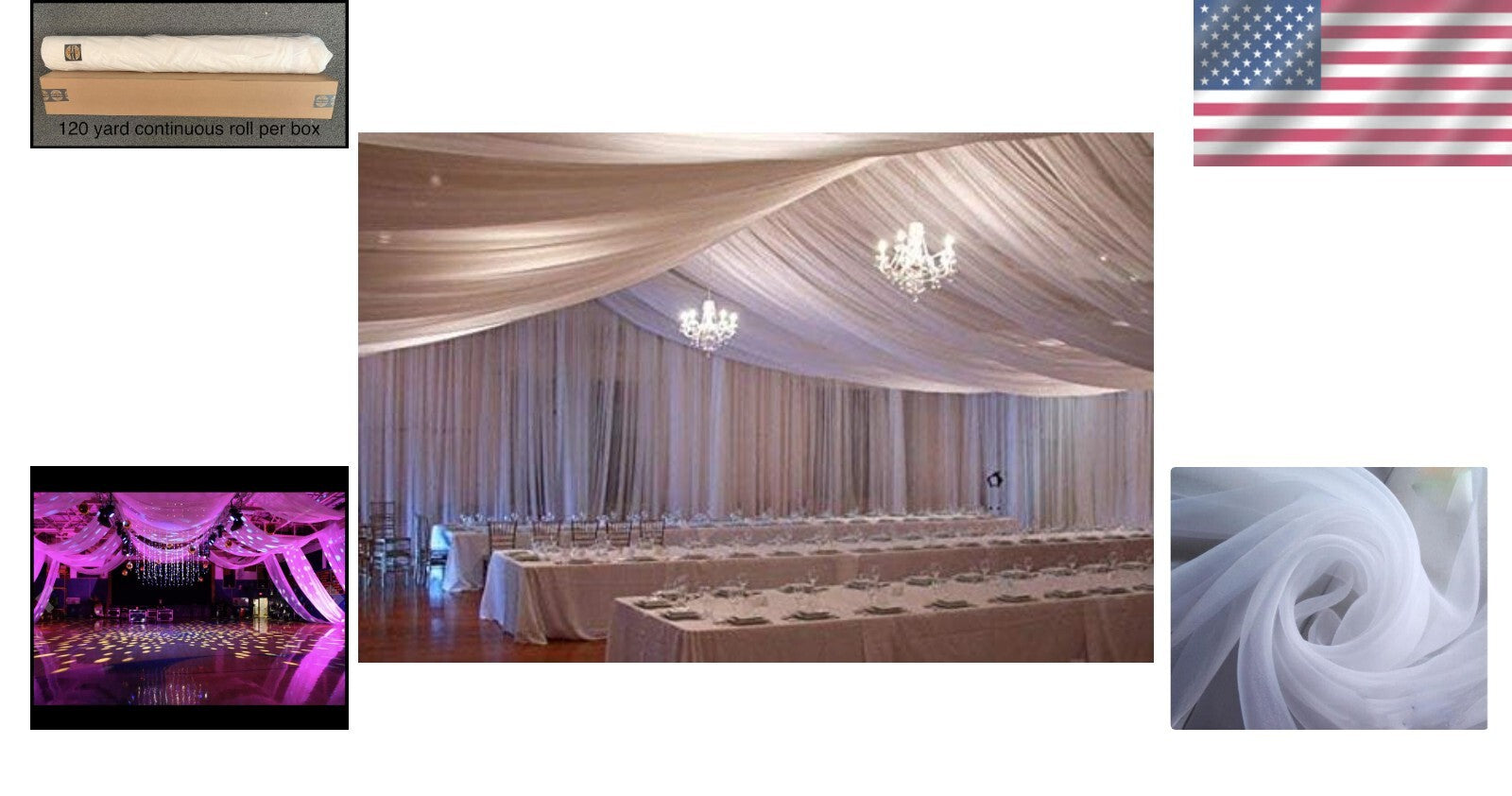 Luxurious 120 Yards Voile Chiffon Fabric - Ideal for Draping and Backdrops