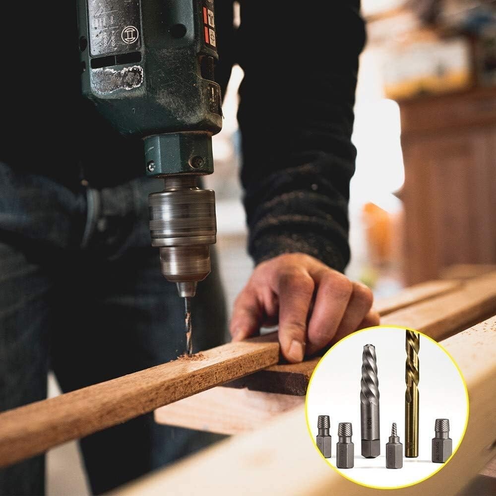 Durable 35-Piece Set - Easy Out Screw Extractors and Left Hand Drilling Solution