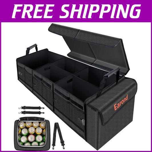 4-in-1 Car Trunk Organizer with Leakproof Cooler Bag - Durable & Adjustable