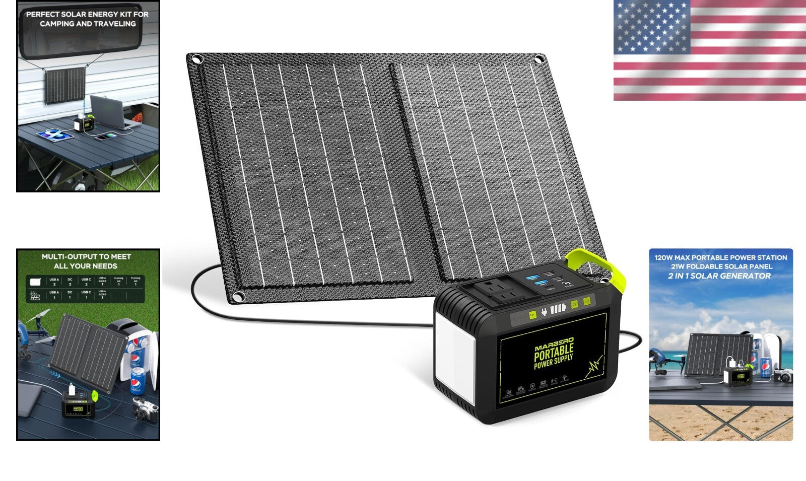 88.8Wh Solar Generator with 21W Panel - Portable Power for Camping & Emergencies