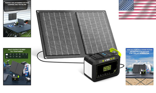 88.8Wh Solar Generator with 21W Panel - Portable Power for Camping & Emergencies