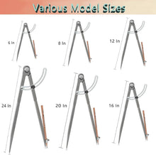 Load image into Gallery viewer, Precision 24-Inch Compass with Wing Divider - Ideal for Woodworking &amp; Geometry