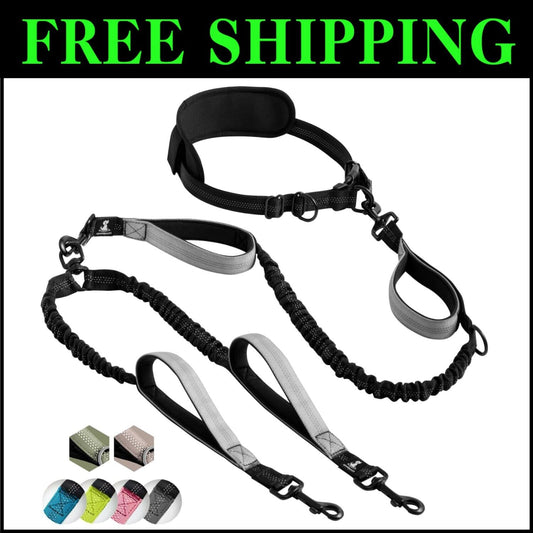 Durable Dual Dog Leash with Comfortable Padded Handles - Best for Medium/Large