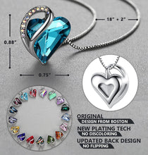 Load image into Gallery viewer, Personalized Infinity Heart Pendant Necklace - December Birthstone Jewelry Gift