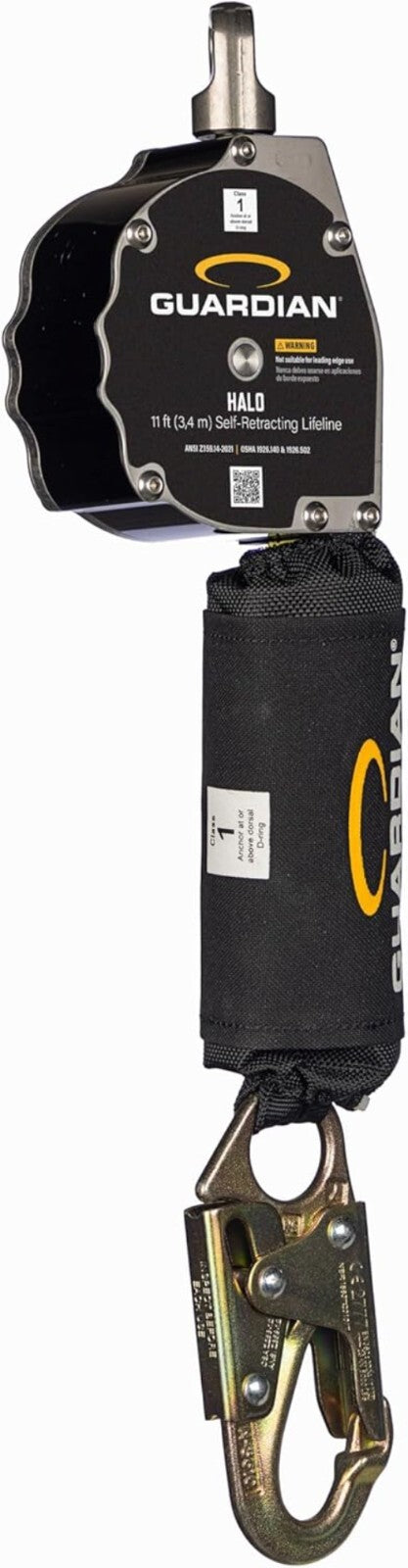 Guardian Halo SRL: 11 ft Self-Retracting Lifeline with Carabiner - ANSI Compl...