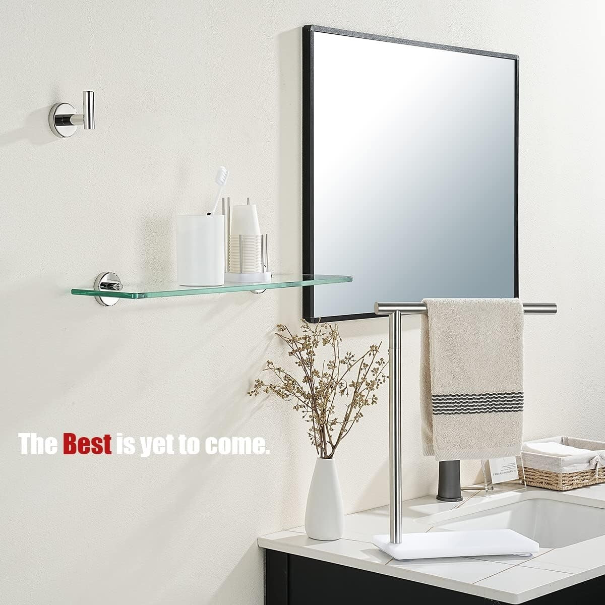 Durable Chrome Bathroom Glass Shelf - 20x5 Inches, Water-Resistant, Pack of 2