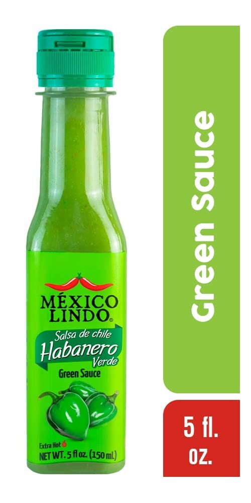 Extra Spicy Green Habanero Hot Sauce - 75,900 Scoville - 5 Oz Bottles (12 Count)