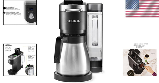 Versatile Drip Coffee Maker with Strong Brew & 12-Cup Thermal Carafe, Black