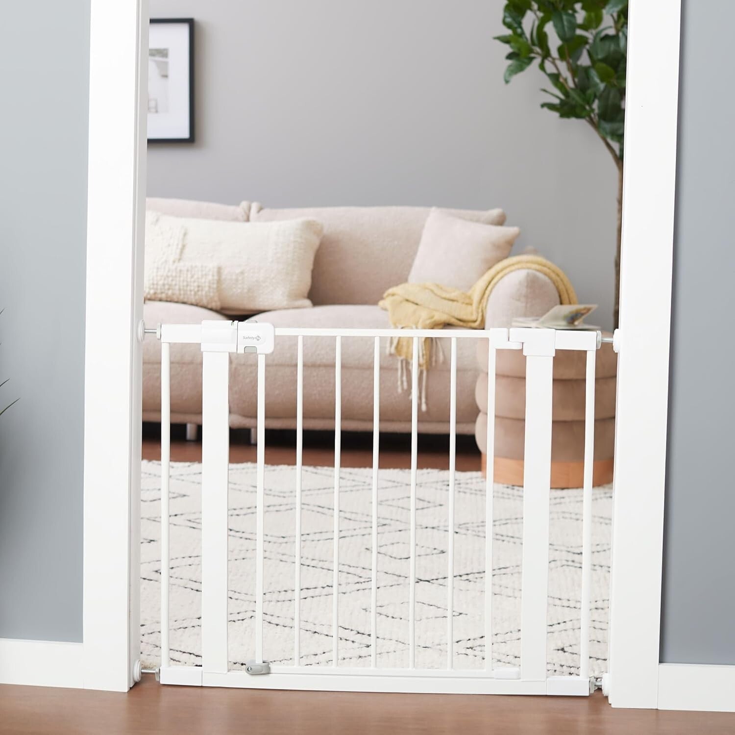SecureTech Walk-Through Baby Gate – Adjustable 29"-38" for Pets and Children
