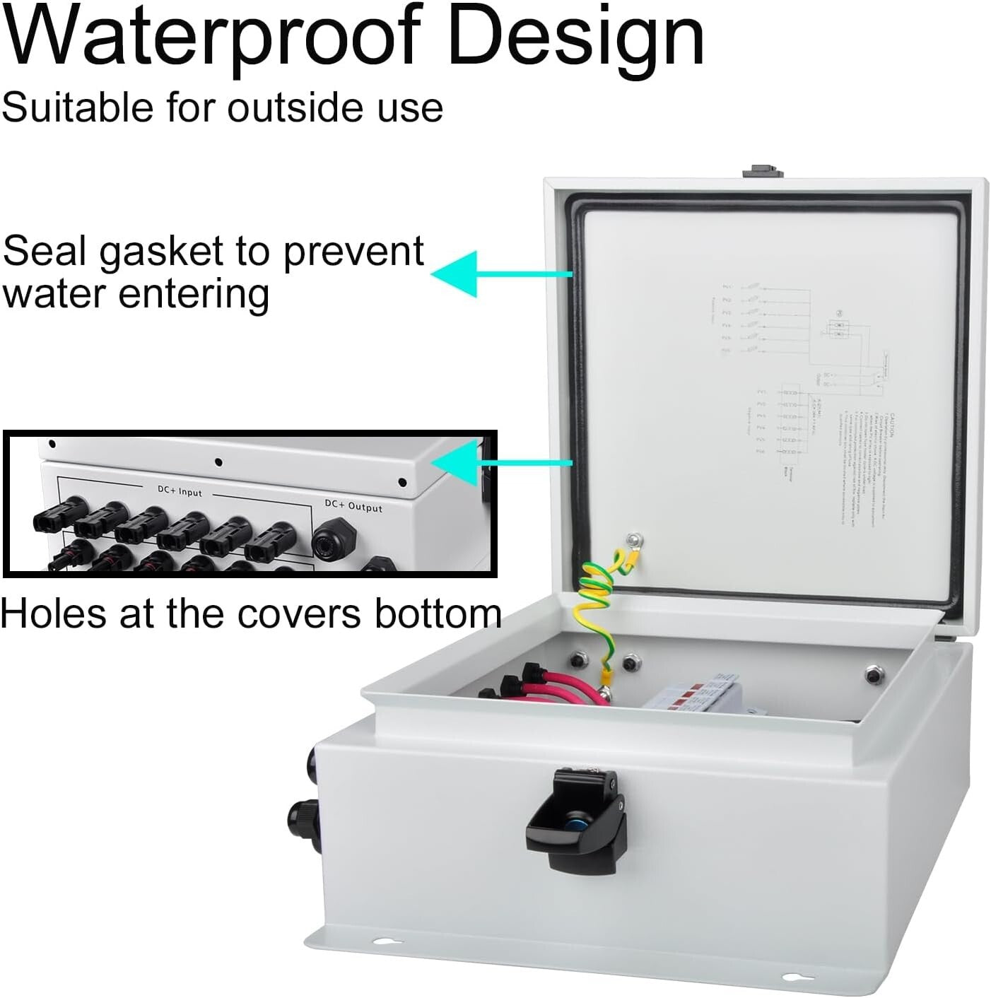All-In-One 6 String PV Combiner Box with Fuse, Breaker, and Protection Features