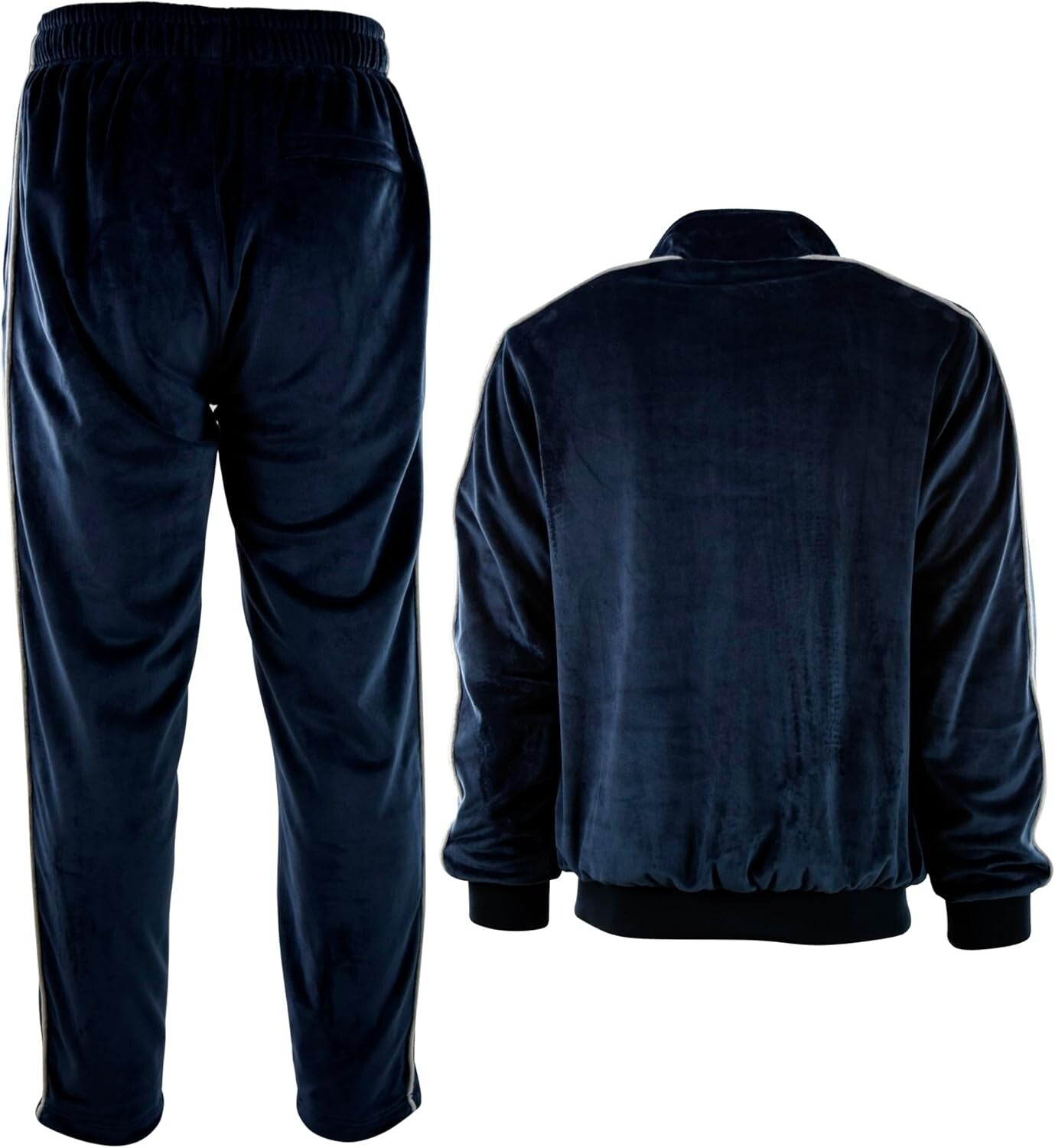 Heavyweight Men's Velour Set - Zippered Pockets & Stretch Fabric for Comfort