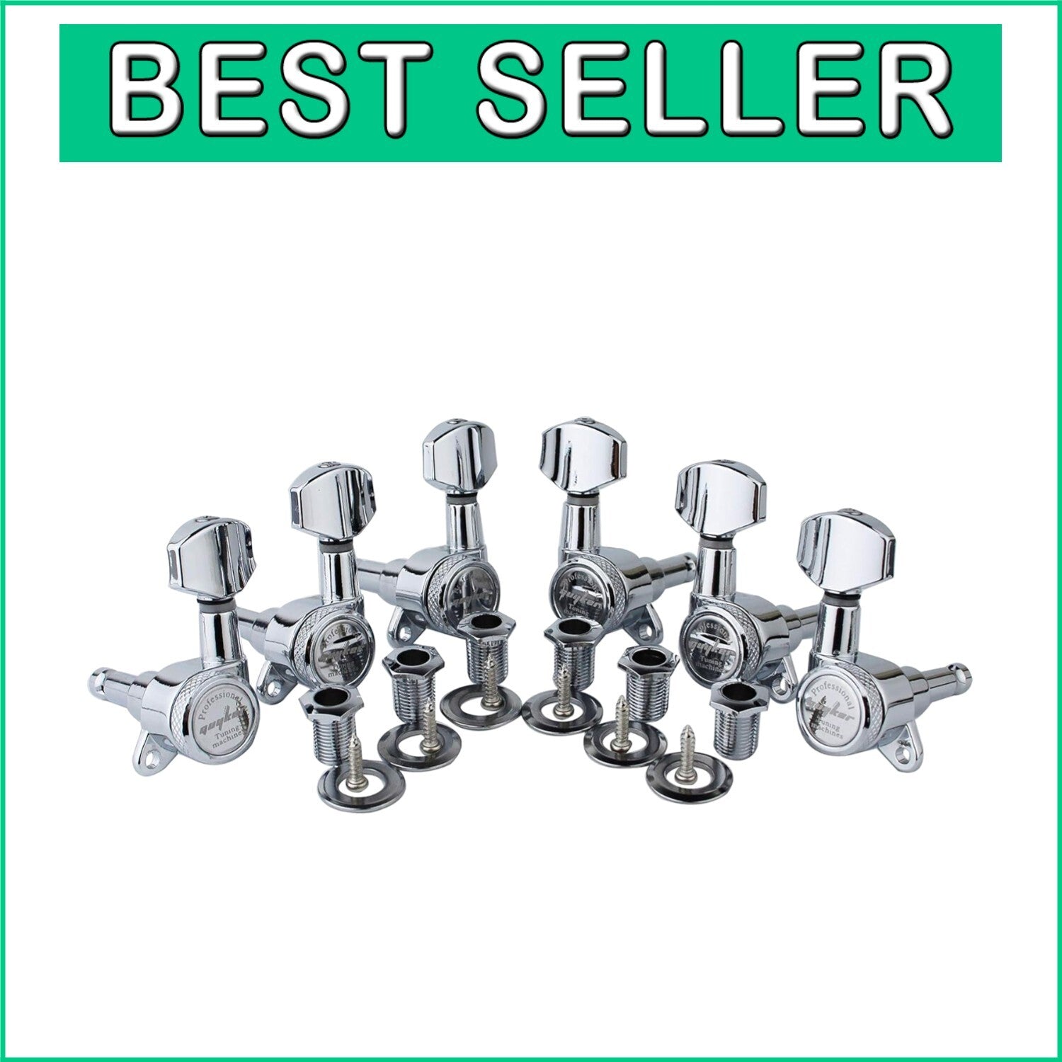 Ambidextrous Guitar Locking Tuners with Hexagonal Pegs for Precise Tuning