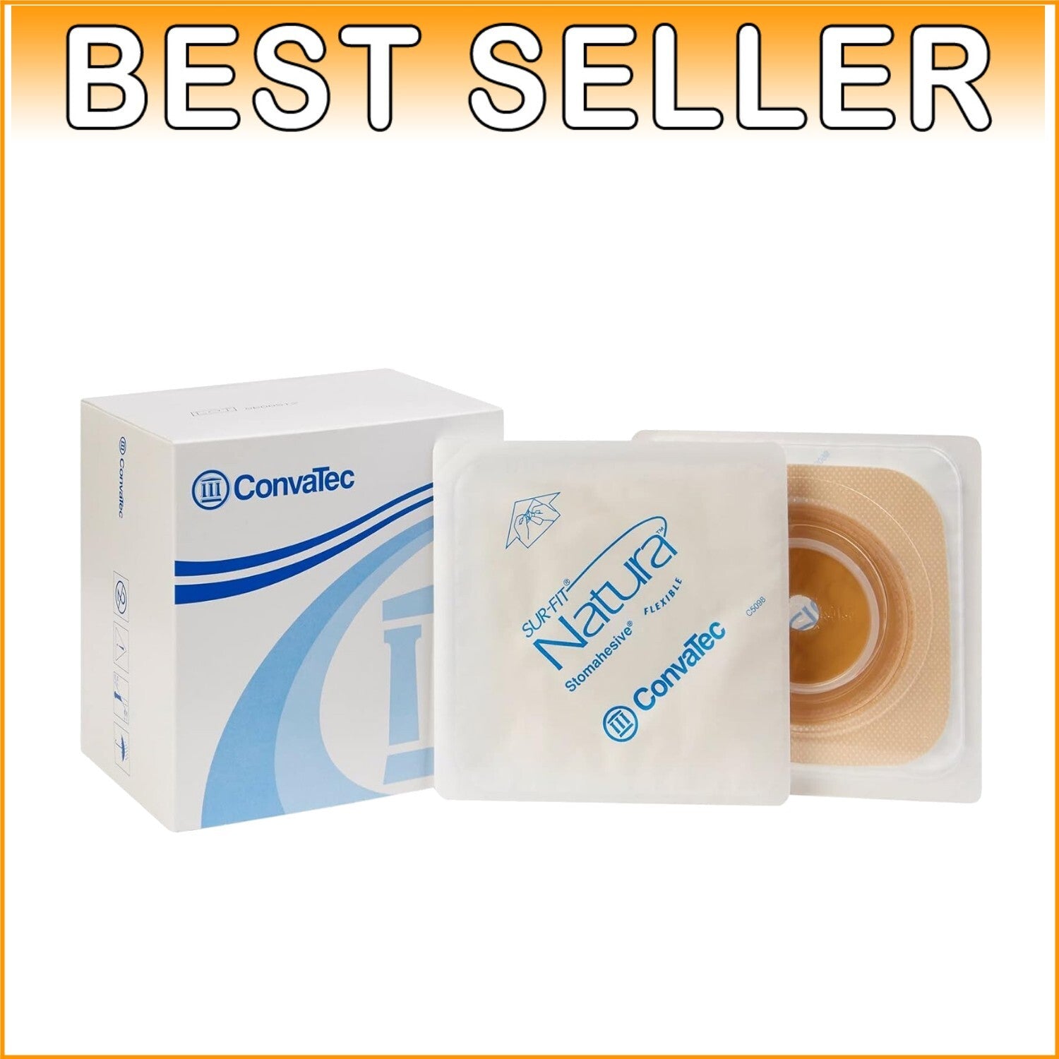 Flexible and Water-Resistant Stomahesive Wafer, 10-Pack, 1-3/4" Flange