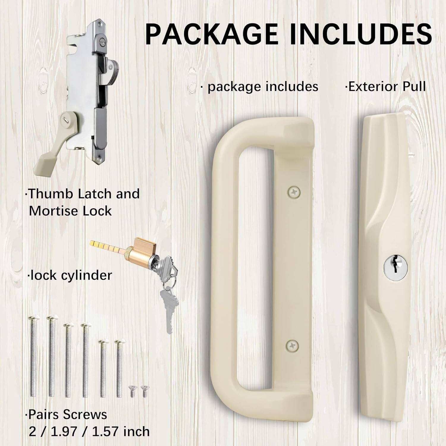 Aluminum Patio Sliding Door Handle Set with Mortise Lock - Attractive Design
