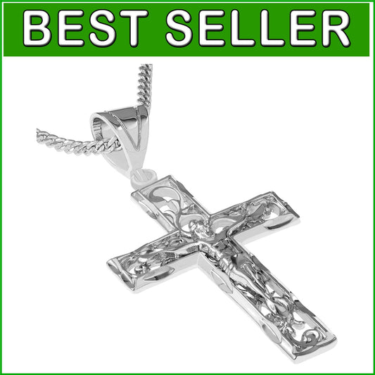 Elegant 24k Gold Crucifix Necklace with Lifetime Replacement Guarantee