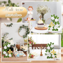 Load image into Gallery viewer, Complete Baptism Centerpiece Set: 12 Wooden Crosses, Floral Hoops &amp; Foam Roses