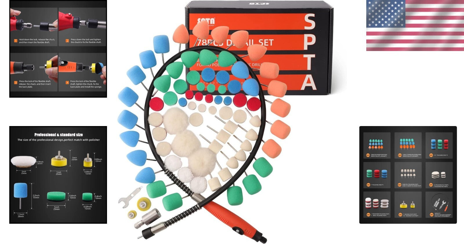 High-Quality Mini Polishing Pads for Easy Car Care and Detailing – 77 Pieces