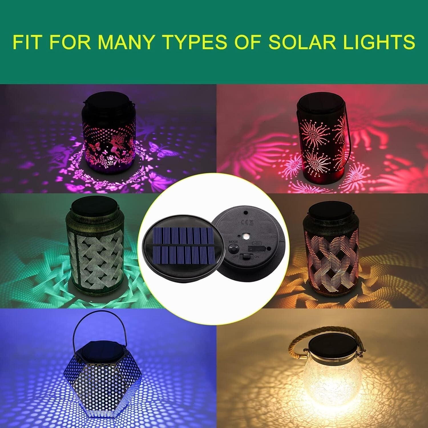 Energy-Saving 4 Pack Solar Lantern Replacement Parts - Vibrant Customization