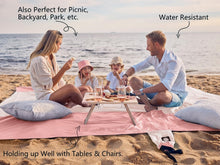Load image into Gallery viewer, Extra Large Sandproof Beach Blanket - Lightweight, Water Resistant and Compact