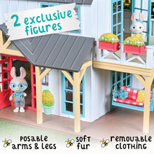 Load image into Gallery viewer, Buzzby Farmhouse Dollhouse Playset – 49 Accessories &amp; 2 Exclusive Figures