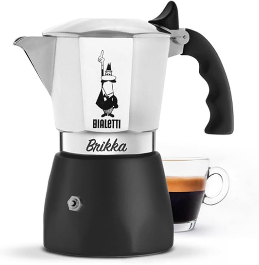 4-Cup Bialetti Brikka Moka Pot: Durable Aluminum Stovetop Espresso Maker