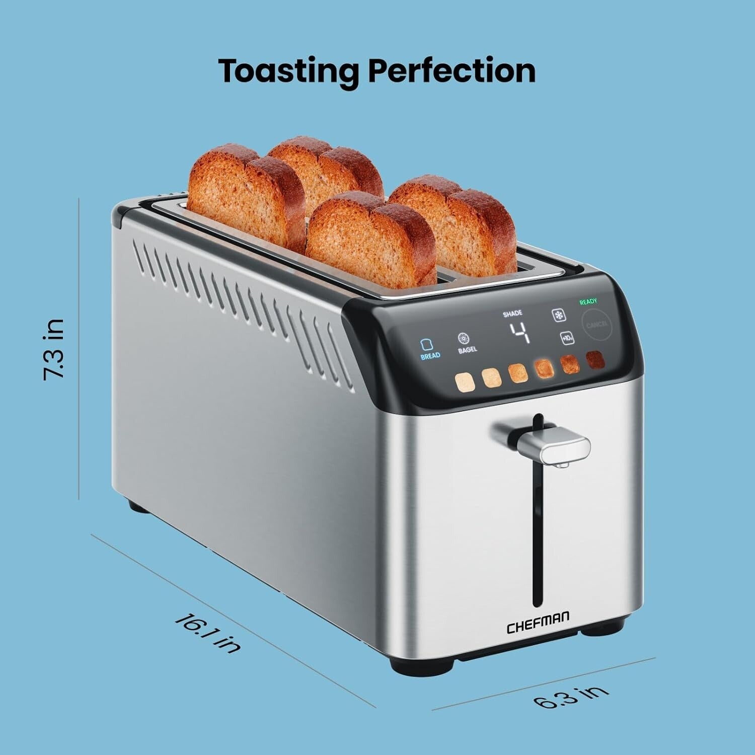 Advanced 4 Slice Toaster with Extra-Wide Slots - Ideal for Thick Bread & Bagels