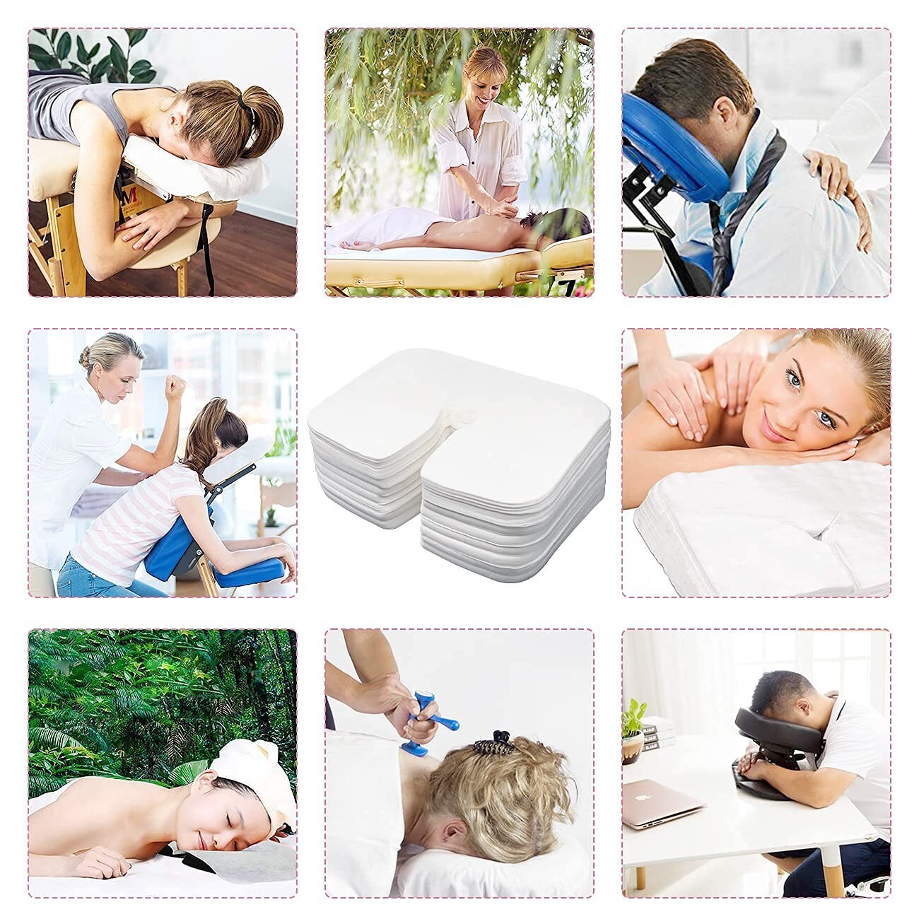 500 Count Premium Disposable Face Cradle Covers - Medical-Grade Cotton for Spa