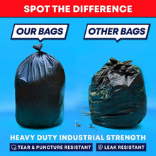 Load image into Gallery viewer, Puncture-Resistant Black Trash Bags - 55 Gallon Heavy Duty Liners, 50 Pack