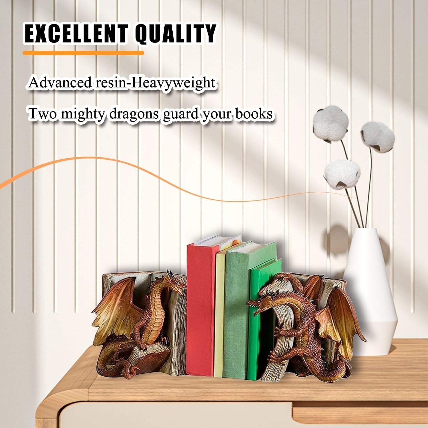 Gothic Dragon Bookends - Ideal Gift for Fantasy Aficionados and Collectors