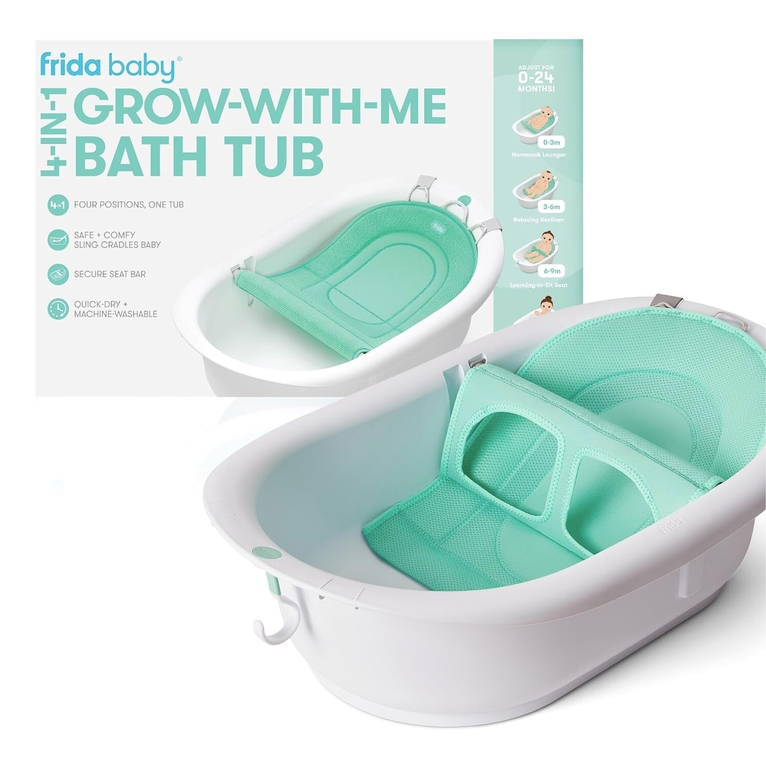 Versatile 4-in-1 Baby Tub with Removable Seat – Ideal from Newborn to Toddler