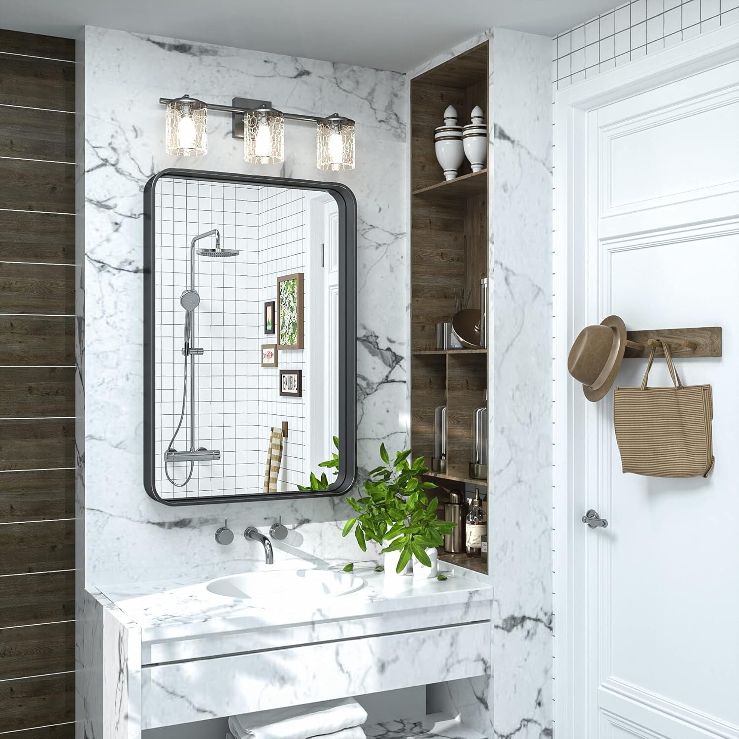 Modern 20"x30" Matte Black Vanity Mirror - Frameless Design & High Clarity