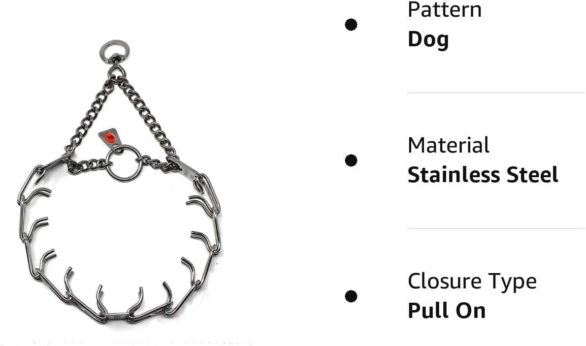 Adjustable Stainless Steel Pinch Collar with Swivel Attachment for Small Breeds