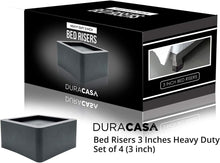 Load image into Gallery viewer, Black Heavy-Duty Bed Risers, 3-Inches of Storage &amp; Support for Any Furniture