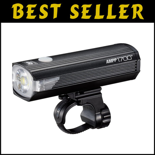 AMPP 1700 Lumen USB Rechargeable Bike Light - Waterproof Headlight for Cyclists