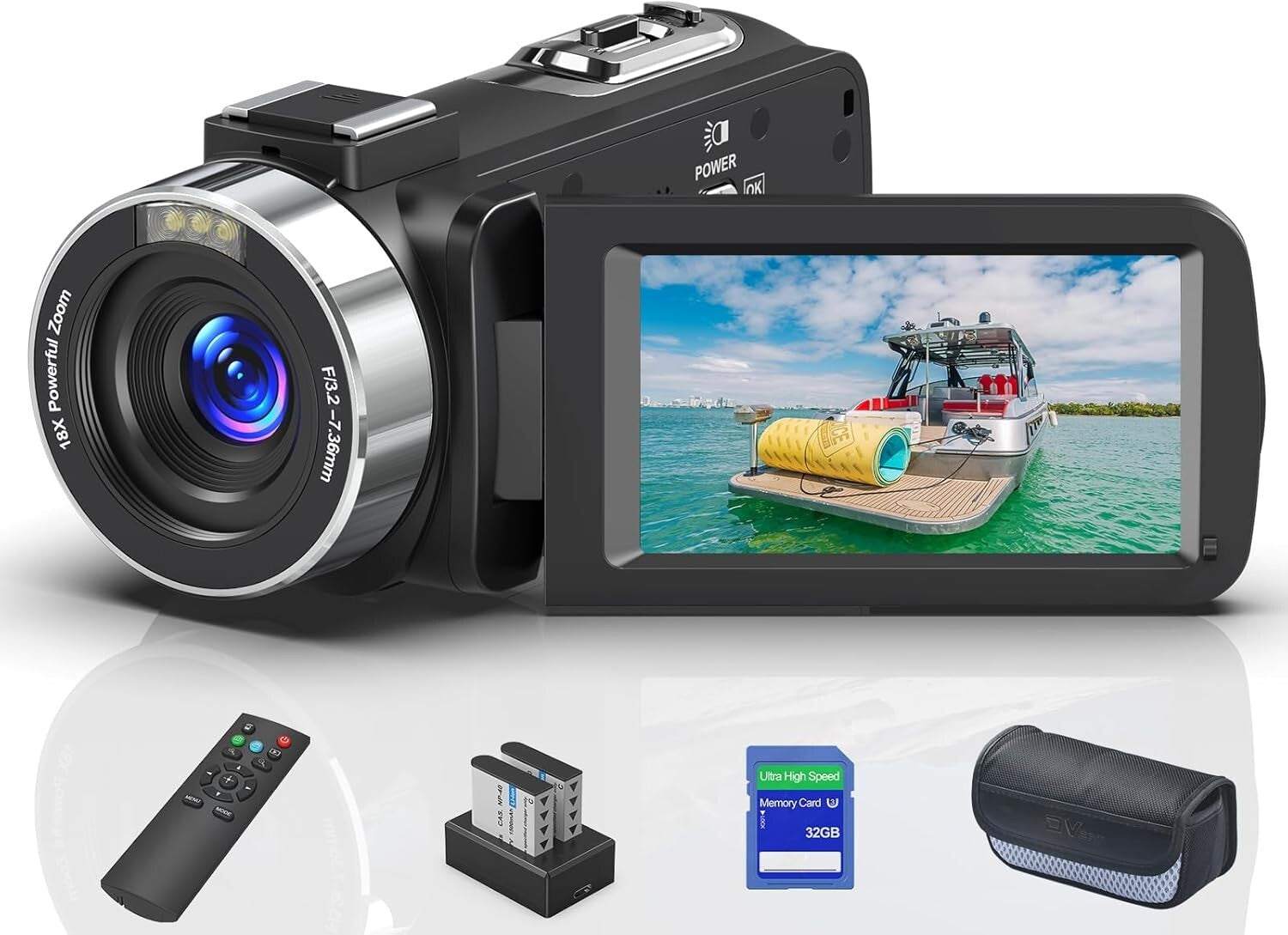 All-in-One 8K Video Camera with Remote Control, Night Vision & 32GB SD Card